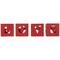 Valentine's Day Red Love Blocks Metal Votive Candle Holders Set